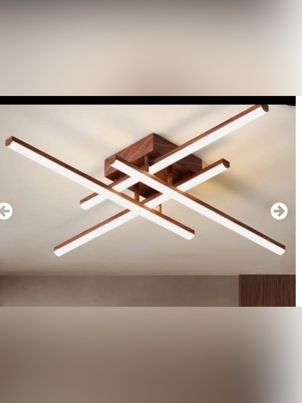 New Sputnik Wood Finish LED Ceiling Light
